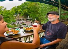 eureka springs downtown motorcycle bar balcony restaurant basin park hotel